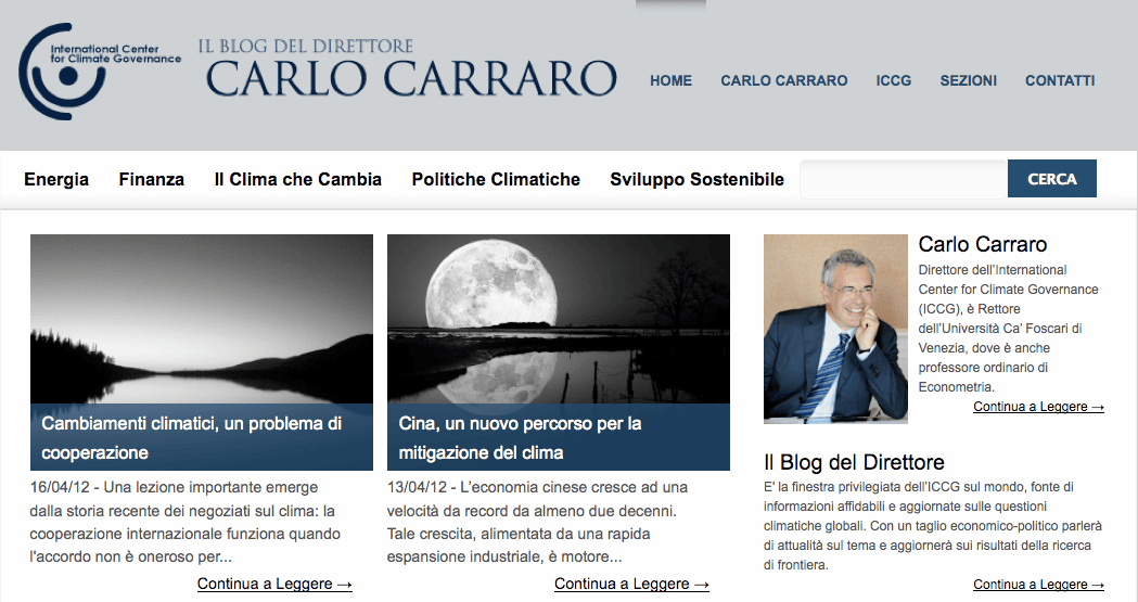 Da Carlo Carraro un nuovo blog sui cambiamenti climatici