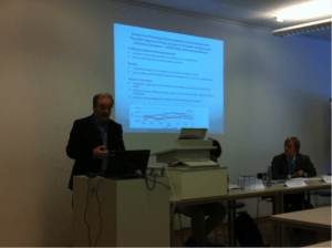 Domenico Gaudioso (ISPRA) having his speech during the CMCC session at the ECCA
