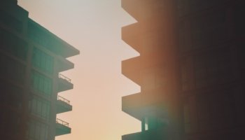 sun and buildings