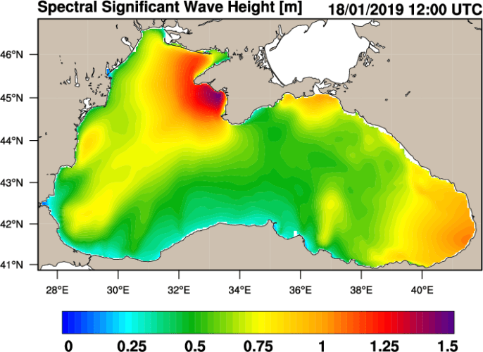 Black Sea Waves Analysis and Forecast (CMEMS BS-Waves, EAS4 system) - CMCC