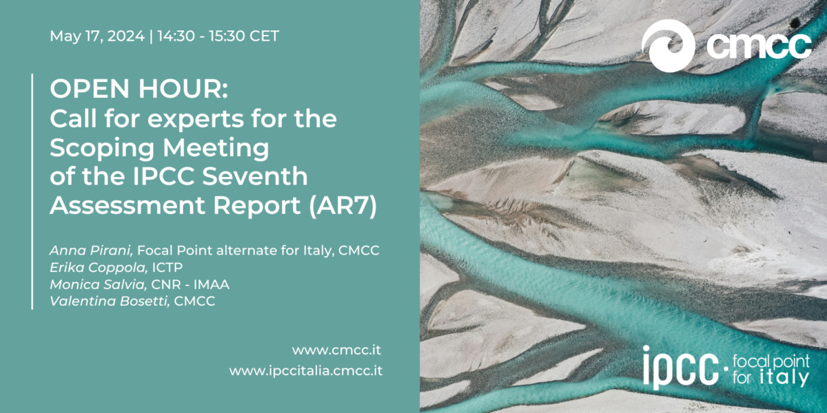 Open Hour: Call for experts for the Scoping Meeting of the IPCC Seventh ...