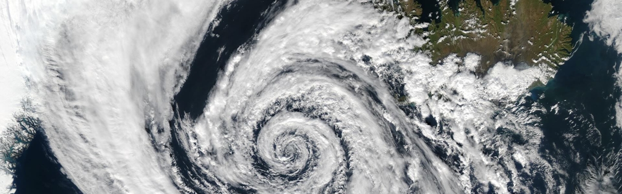Immagine satellitare di un ciclone