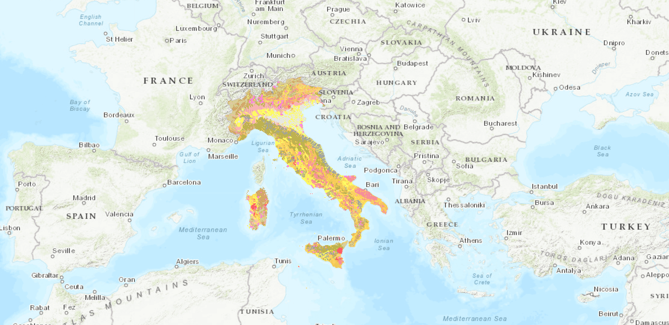 Hydrogeological Map of Italy