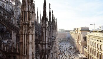 a view of Milan's cathedral